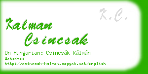 kalman csincsak business card