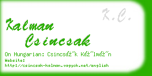 kalman csincsak business card